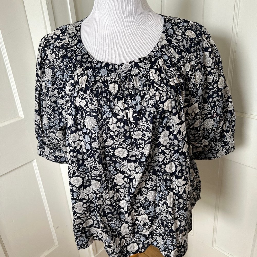 Studio Sanderson for Uniqlo cotton print blouse size L